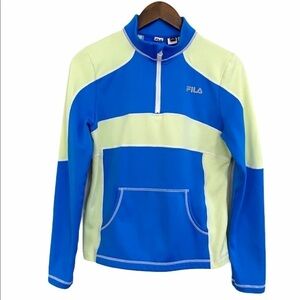 Fila Green & Blue 1/2 Zip Up Thumbhole Jacket